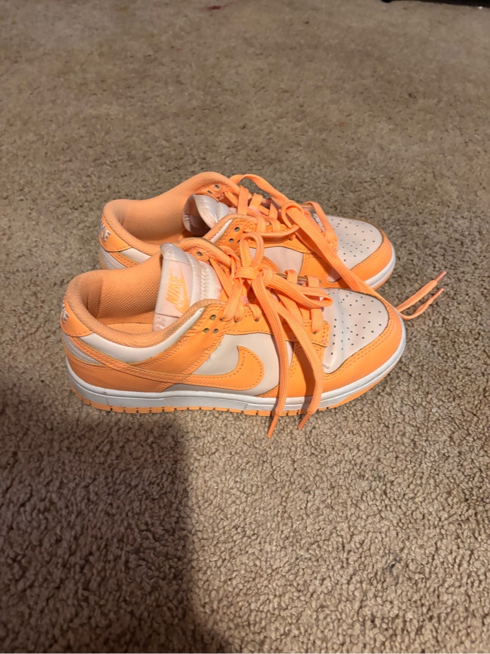 Nike Women’s Orange and Cream Low-Top Sneakers